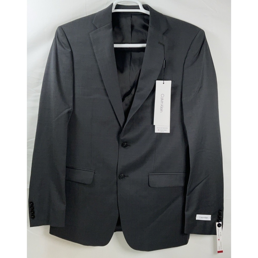 NWT Men's Calvin Klein Slim Fit Stretch Fabric Suit Jacket - Gray - 40 Long